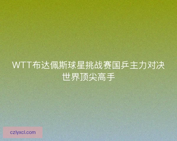 WTT布达佩斯球星挑战赛国乒主力对决世界顶尖高手